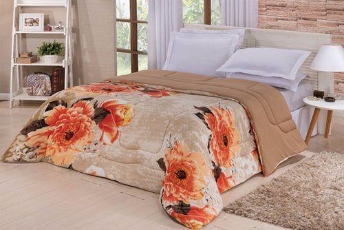 Coberdrom Solteiro Malha Penteada Dupla Face - Floral Bege - Vivart Menor preço em Coberdrom Solteiro Malha Penteada Dupla Face - Floral Bege - Vivart