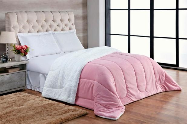 Coberdrom solteiro sherpa pele de carneiro manta soft rosa - VIAR ENXOVAIS Menor preço em Coberdrom solteiro sherpa pele de carneiro manta soft rosa - VIAR ENXOVAIS