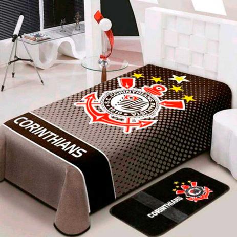 Cobertor Casal Raschel Corinthians Jolitex Menor preço em Cobertor Casal Raschel Corinthians Jolitex