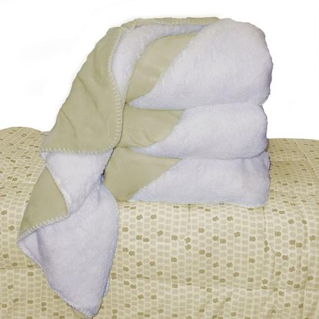 Menor preço em Cobertor Donna Bebê 110x90 cm Kaki Microfibra Plush com Sherpa