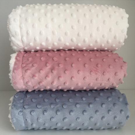 Cobertor Donna Bebê Plush com Sherpa Dots Azul Menor preço em Cobertor Donna Bebê Plush com Sherpa Dots Azul