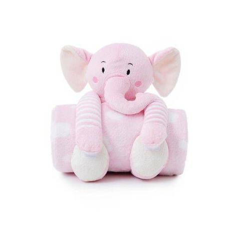 Cobertor E Bichinho De Pelúcia- Elefantinha Rosa - Loani Menor preço em Cobertor E Bichinho De Pelúcia- Elefantinha Rosa - Loani
