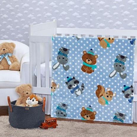 Cobertor Manta Infantil Baby Flannel Friends Azul Etruria Menor preço em Cobertor Manta Infantil Baby Flannel Friends Azul Etruria
