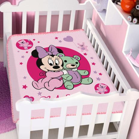 Cobertor menina Disney Minnie Ursinho Jolitex Menor preço em Cobertor menina Disney Minnie Ursinho Jolitex