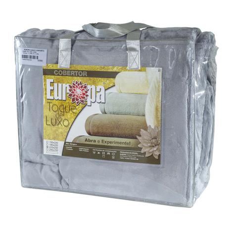Cobertor Queen Size Europa Toque de Luxo 220 x 240cm - Cinza Menor preço em Cobertor Queen Size Europa Toque de Luxo 220 x 240cm - Cinza