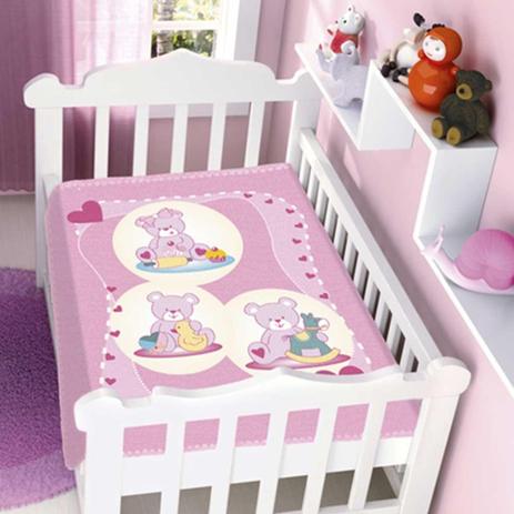 Cobertor Raschel infantil menina Ursinhas Brincando jolitex Menor preço em Cobertor Raschel infantil menina Ursinhas Brincando jolitex