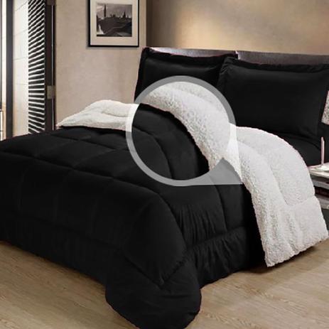 Cobertor Sherpa 2 em 1 Tipo Pele de Carneiro Casal Queen Anti-Frio Preto Cotex é boa?