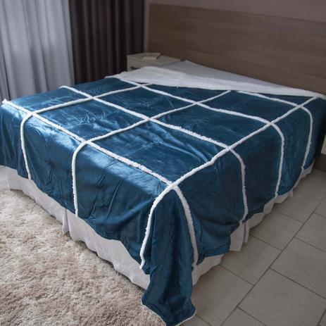 Cobertor Sherpa Dupla Face Europa Queen Size 220 x 240cm - Azul Petróleo é boa?