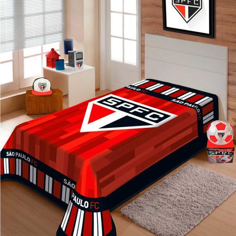 Cobertor Solteiro Raschel São Paulo Tricolor Jolitex Menor preço em Cobertor Solteiro Raschel São Paulo Tricolor Jolitex