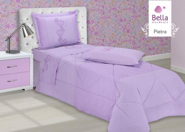 Cobre-leito Cama Casal 180 Fios 3 Pças Bella Pietra Promoção - Bella enxovais é boa?