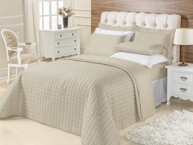 Menor preço em Cobre Leito Cama Casal King Em 180 Fios 3pç Top Line Cáqui - Vilela enxovais