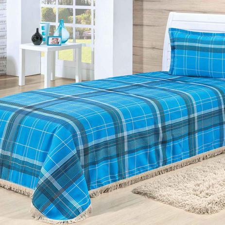 Cobre Leito Cama Solteiro La Bella 2 peças Xadrez Azul - Bia enxovais Menor preço em Cobre Leito Cama Solteiro La Bella 2 peças Xadrez Azul - Bia enxovais