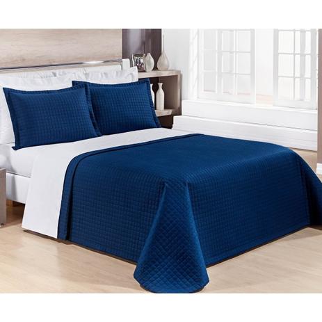 Cobre Leito Casal King Pratik 03 Peças Liso 100 Algodão 200 Fios - Azul Marinho - Bernadete Menor preço em Cobre Leito Casal King Pratik 03 Peças Liso 100 Algodão 200 Fios - Azul Marinho - Bernadete