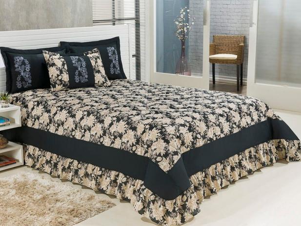 Cobre Leito Casal Queen Jasmim 05 Peças Bordado Colcha - Preto - Finos enxovais é ruim? Cobre Leito Casal Queen Jasmim 05 Peças Bordado Colcha - Preto - Finos enxovais é boa?