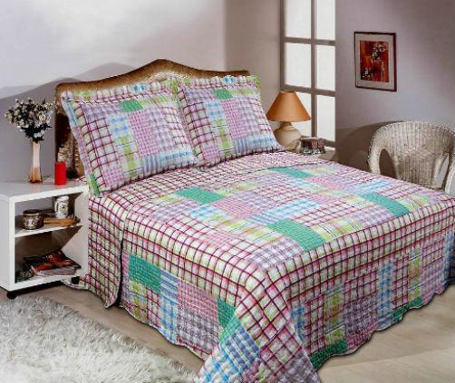 Cobre Leito Colcha Patchwork Solteiro Mod2 2,50x1,80cm 3 peças com porta Travesseiro - Sultan é ruim? Cobre Leito Colcha Patchwork Solteiro Mod2 2,50x1,80cm 3 peças com porta Travesseiro - Sultan é boa?