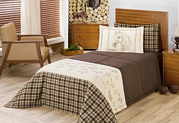 Cobre Leito Country Solteiro 04 Peças Tabaco - Home fernandes Menor preço em Cobre Leito Country Solteiro 04 Peças Tabaco - Home fernandes