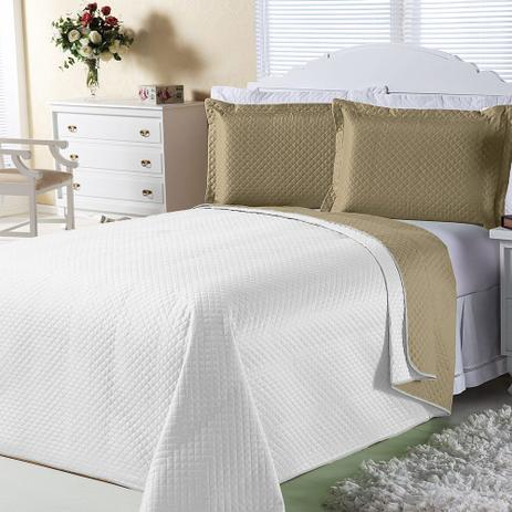 Cobre Leito Dual Color Branco E Bege Queen 03 Peças - Dourados enxovais Menor preço em Cobre Leito Dual Color Branco E Bege Queen 03 Peças - Dourados enxovais