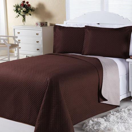 Cobre Leito Dual Color Marrom E Bege Queen 03 Peças - Dourados enxovais Menor preço em Cobre Leito Dual Color Marrom E Bege Queen 03 Peças - Dourados enxovais