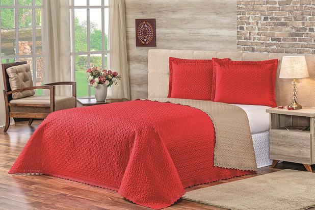Cobre Leito Elegance Microfibra Dupla Face King 3 Pçs Vermelho/Avela - Bell enxovais Menor preço em Cobre Leito Elegance Microfibra Dupla Face King 3 Pçs Vermelho/Avela - Bell enxovais