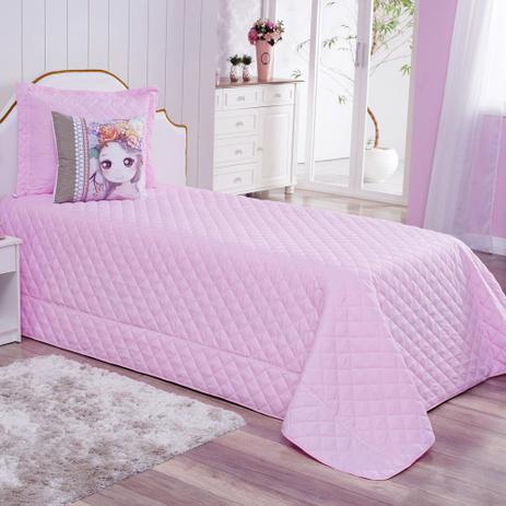 Cobre Leito Infantil p/ Meninas Flora com Almofada Customizada 4 Peças - Rosa - Zilu enxovais Menor preço em Cobre Leito Infantil p/ Meninas Flora com Almofada Customizada 4 Peças - Rosa - Zilu enxovais