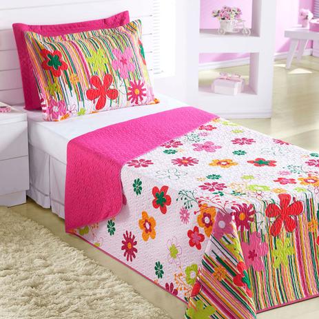 Cobre Leito Infantil Solteiro - Garden Pink2 Peças - Aquarela enxovais é boa?