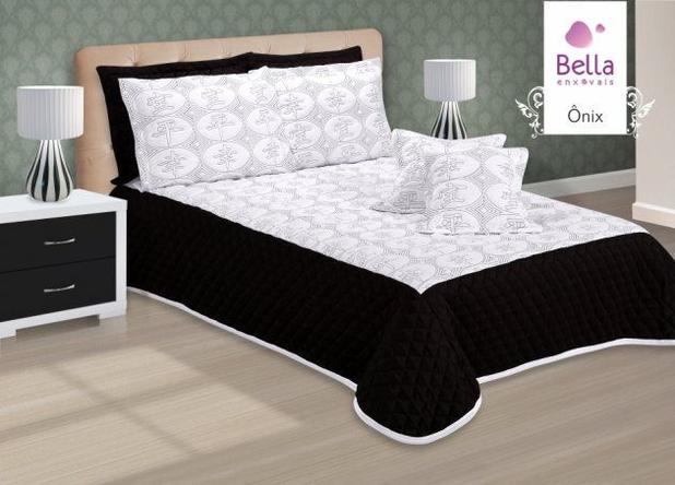 Cobre-leito Kit Cama Casal 180 Fios 7 Peças Bella Onix - Bella enxovais Menor preço em Cobre-leito Kit Cama Casal 180 Fios 7 Peças Bella Onix - Bella enxovais