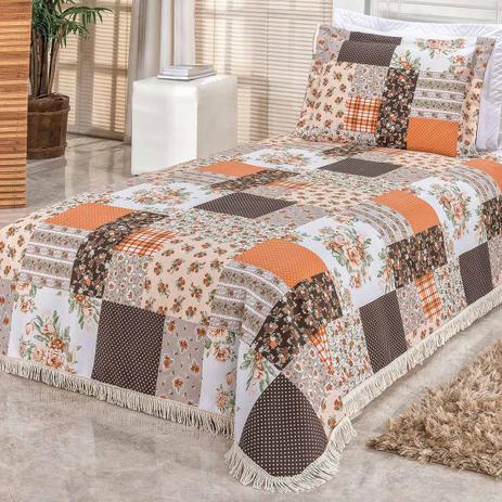 Cobre Leito La Bella Patchwork Laranja Solteiro 02 Peças - Dourados enxovais Menor preço em Cobre Leito La Bella Patchwork Laranja Solteiro 02 Peças - Dourados enxovais