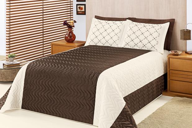Cobre Leito Poly Casal King 5 Peças Tabaco - Home fernandes Menor preço em Cobre Leito Poly Casal King 5 Peças Tabaco - Home fernandes