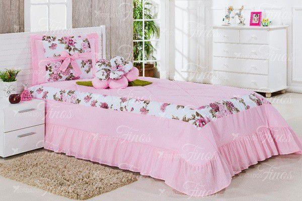 Menor preço em Cobre Leito Solteiro AMAZON 03 peças- Rosa - Bfinos