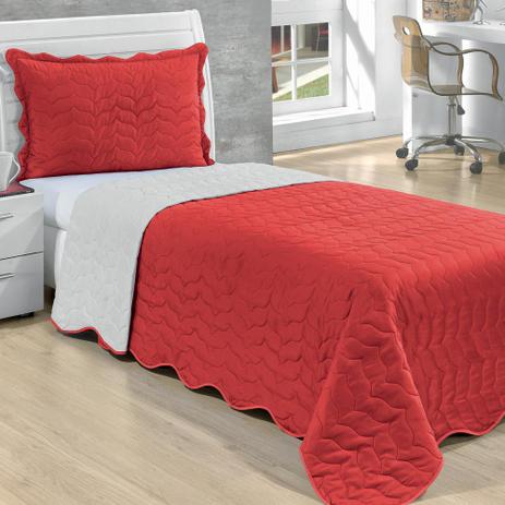 Cobre Leito Solteiro Dupla Face Tecido Micro Fibra Matelado 2 Peças - Vermelho - Guga tapetes é boa?
