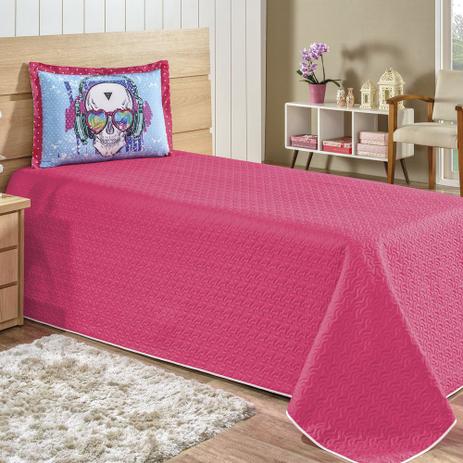 Cobre Leito Solteiro Lucca Matelassê 2 Peças - Caveira Pink - Rosdry enxovais Menor preço em Cobre Leito Solteiro Lucca Matelassê 2 Peças - Caveira Pink - Rosdry enxovais