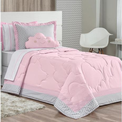 Cobre Leito Solteiro Petit 03 Peças Tecido Percal Poliéster - Rosa - Lavive Menor preço em Cobre Leito Solteiro Petit 03 Peças Tecido Percal Poliéster - Rosa - Lavive