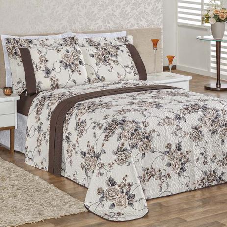 Cobre Leito Solteiro Requinte Tecido Percal 180 Fios Estampado 2 Peças - Floral Tabaco - Bia Enxovais Menor preço em Cobre Leito Solteiro Requinte Tecido Percal 180 Fios Estampado 2 Peças - Floral Tabaco - Bia Enxovais