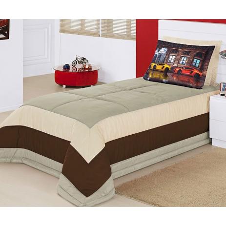 Cobre Leito Solteiro Sport 03 Peças - Tabaco - Decorativa Menor preço em Cobre Leito Solteiro Sport 03 Peças - Tabaco - Decorativa