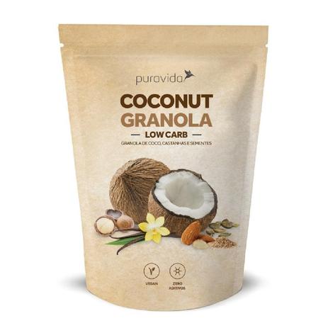 Coconut Granola Low Carb 250g - Puravida Menor preço em Coconut Granola Low Carb 250g - Puravida