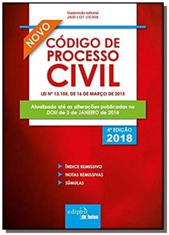 Código de Processo Civil 2018 - Coleção Mini Códigos - Edipro Menor preço em Código de Processo Civil 2018 - Coleção Mini Códigos - Edipro