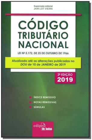 Código Tributário Nacional - 02Ed/19 - Mini - Edipro Menor preço em Código Tributário Nacional - 02Ed/19 - Mini - Edipro