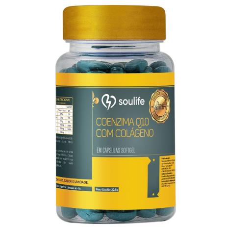 Coenzima Q10 com Colágeno - 120 Cáps - Soulife Menor preço em Coenzima Q10 com Colágeno - 120 Cáps - Soulife