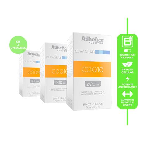 Coenzima Q10 (Coq10) 200mg - Atlhetica Nutrition 60cps (kit 3 unidades ) Menor preço em Coenzima Q10 (Coq10) 200mg - Atlhetica Nutrition 60cps (kit 3 unidades )