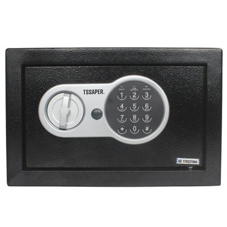 Cofre eletrônico digital em aço teclado com senha + 2 chaves (20x31x20cm) E20st - Tssaper Menor preço em Cofre eletrônico digital em aço teclado com senha + 2 chaves (20x31x20cm) E20st - Tssaper
