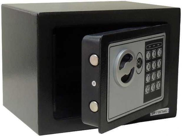 Cofre Eletrônico Digital Pequeno (17x23x17cm) CH-17EF Em Aço Pelegrin Menor preço em Cofre Eletrônico Digital Pequeno (17x23x17cm) CH-17EF Em Aço Pelegrin