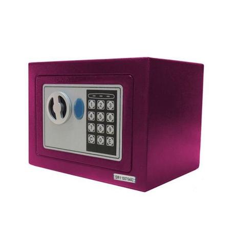 Cofre Eletrônico Digital Pequeno (17x23x17cm) Pelegrin CH-17EF Em Aço Rosa Menor preço em Cofre Eletrônico Digital Pequeno (17x23x17cm) Pelegrin CH-17EF Em Aço Rosa