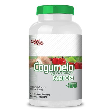 Cogumelo Agaricus Blazei com Acerola 100 cápsulas de 400mg - Chá mais Menor preço em Cogumelo Agaricus Blazei com Acerola 100 cápsulas de 400mg - Chá mais