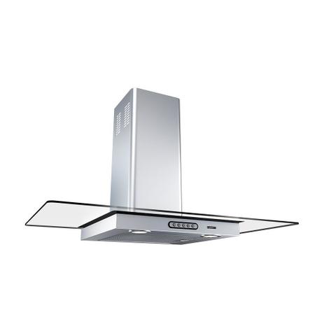 Coifa de Parede 90cm Vidro Reto Duto Slim Fogatti Inox Menor preço em Coifa de Parede 90cm Vidro Reto Duto Slim Fogatti Inox