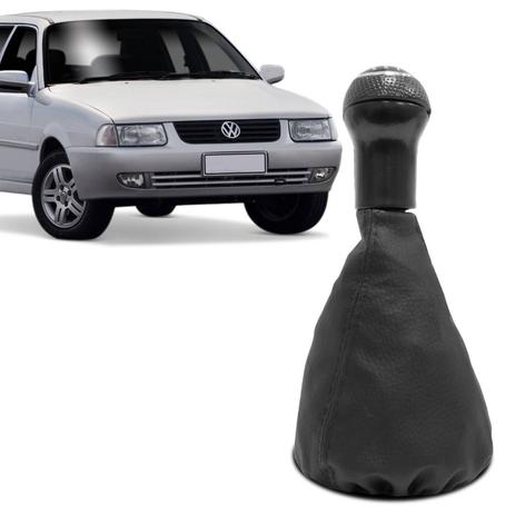 Menor preço em Coifa Preta com Bola de Câmbio Aro Cromado Santana e Quantun 99 a 03 Modelo Liso Acabamento Perfeito - Auto quality