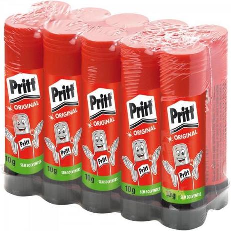 Cola Bastão 10g Bandeja com 10 Unidades PRITT Menor preço em Cola Bastão 10g Bandeja com 10 Unidades PRITT