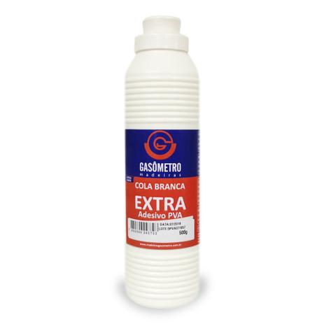 Cola Branca PVA Extra 500g - Gasômetro madeiras Menor preço em Cola Branca PVA Extra 500g - Gasômetro madeiras