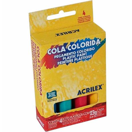 Cola colorida 23g acrilex / 4un / acrilex Menor preço em Cola colorida 23g acrilex / 4un / acrilex