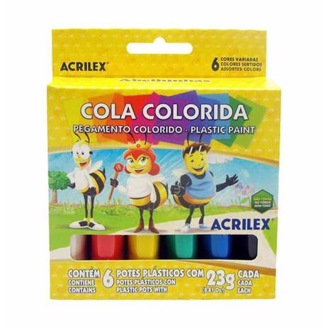 Cola colorida 23g acrilex / 6un / acrilex Menor preço em Cola colorida 23g acrilex / 6un / acrilex