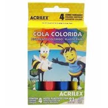 Cola Colorida 23g C/ 4 Cores Acrilex - Acrilex tintas especiais s.a. Menor preço em Cola Colorida 23g C/ 4 Cores Acrilex - Acrilex tintas especiais s.a.